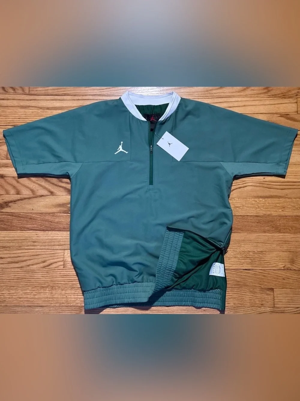 Jordan Team Lightweight pullover Jacket DARK Green W Pockets Men’s Sz S New